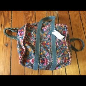 Anthropologie canvas crossbody bag